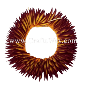 HK010(L)-05 Braided Heliconias Headband (L) #05 Yellow & Maroon