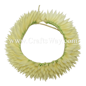 HK010(S)-01 Braided Heliconias Headband (S) #01 White & Green