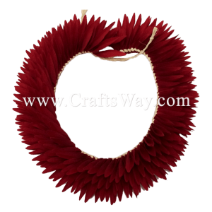 HK010(S)-03 Braided Heliconias Headband (S) #03 Red