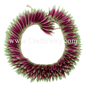 HK010(S)-05 Braided Heliconias Headband (S) #05 Pink & Light Green