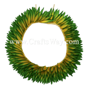 HK010(S)-07 Braided Heliconias Headband (S) #07 Yellow & Light Green