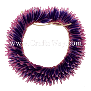 HK010(S)-08 Braided Heliconias Headband (S) #08 Dark Purple & Dark Magenta