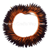 HK010(S)-10 Braided Heliconias Headband (S) #10 Orange & Midnight Blue