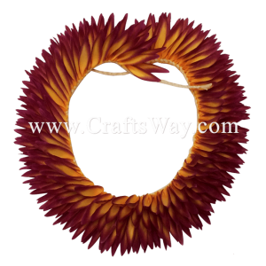 HK010(S)-11 Braided Heliconias Headband (S) #11 Yellow & Maroon