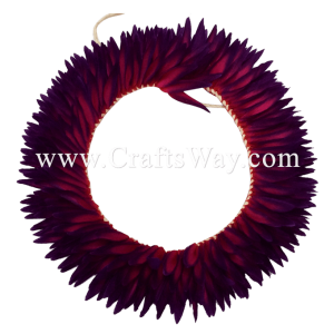 HK010(S)-12 Braided Heliconias Headband (S) #12 Dark pink with purple edge