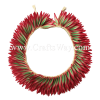 HK010(S)-14 Braided Heliconias Headband (S) #14 Red & Green