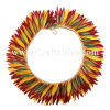 HK010(S)-15 Braided Heliconias Headband (S) #15 Yellow, Red & Green