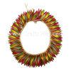 HK010(S)-16 Braided Heliconias Headband (S) #16 Yellow, Red & Green