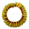 HK010(S)-17 Braided Heliconias Headband (S) #17 Yellow, Red & Green