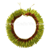 HK010(S)-21 Braided Heliconias Headband (S) #21 Light Green, Yellow & Red