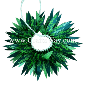 HB10-02 Braided Smooth Silk Leaves Hairband approximately 7 inches plus ties