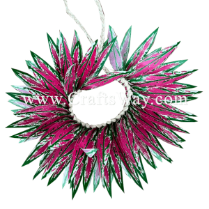 HB10-06 Braided Smooth Silk Leaves Hairband approximately 7 inches plus ties Silk Leaves Hairband