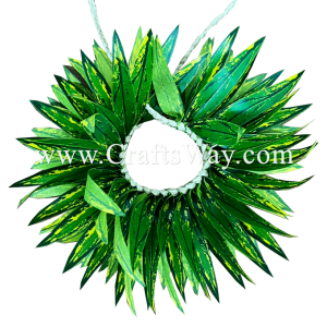 HB10-08 Braided Smooth Silk Leaves Hairband approximately 7 inches plus ties Silk Leaves Hairband