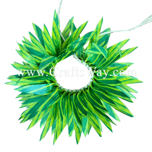 HB10-11 Braided Smooth Silk Leaves Hairband approximately 7 inches plus ties Silk Leaves Hairband
