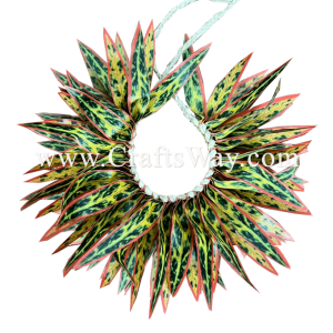 HB10-15 Braided Smooth Silk Leaves Hairband approximately 7 inches plus ties Silk Leaves Hairband