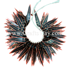 HB10-16 Braided Smooth Silk Leaves Hairband approximately 7 inches plus ties Silk Leaves Hairband