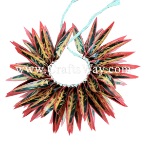 HB10-17 Braided Smooth Silk Leaves Hairband approximately 7 inches plus ties Silk Leaves Hairband