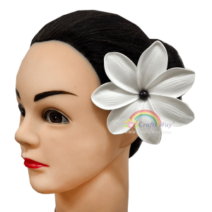 FSH472-Pearl Hawaiian Artificial Foam Flower Tiare Type GE with Pearl Size 3.5 inches | CraftsWay.com