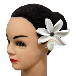 FSH473-Pearl Hawaiian Artificial Foam Flower Tiare Type GI with Pearl Size 3.5 inches | CraftsWay.com