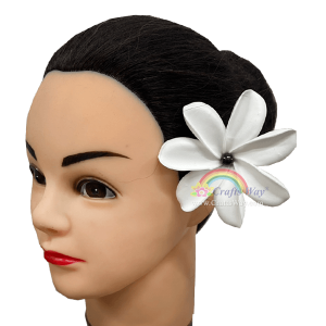 FSH474-Pearl Hawaiian Artificial Foam Flower Tiare Type GI with Pearl Size 3.25 inches | CraftsWay.com